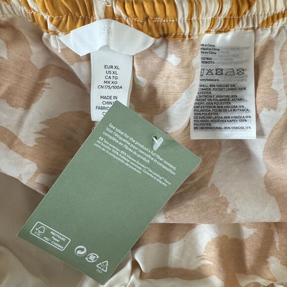 NEW H&M Wide Leg Elastic High Waist Satin Pull On Drawstring Pant Womens Size XL - Picture 3 of 8